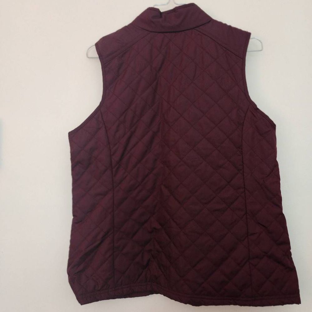 Burgundy Quilted Pattern Vest Basic Edition Size S - image 3